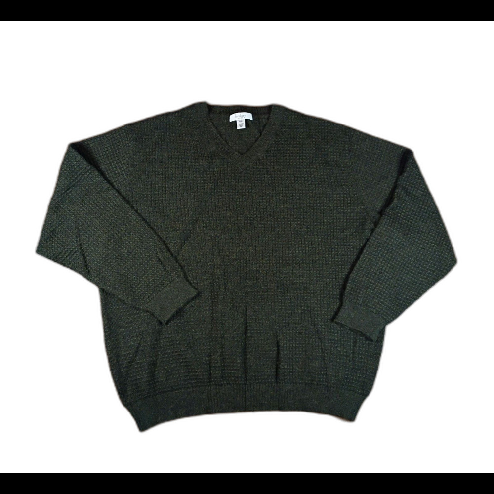 Turnbury Baby Alpaca Sweater Mens XXL Green Waffle Knit